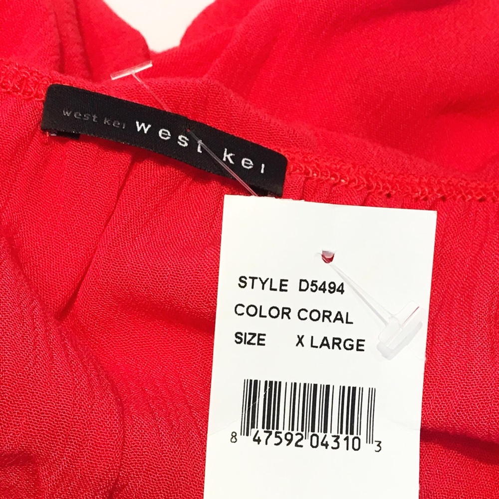 West Kei Gauze Maxi Dress XL Coral Beach Summer - Picture 3 of 4